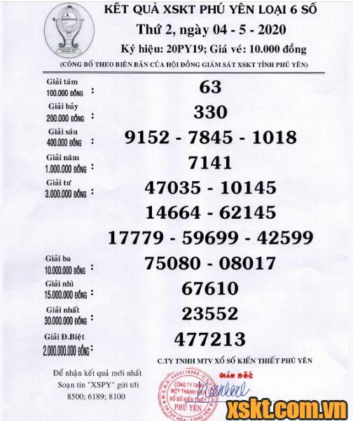 XSPY ngày 4/5/2020