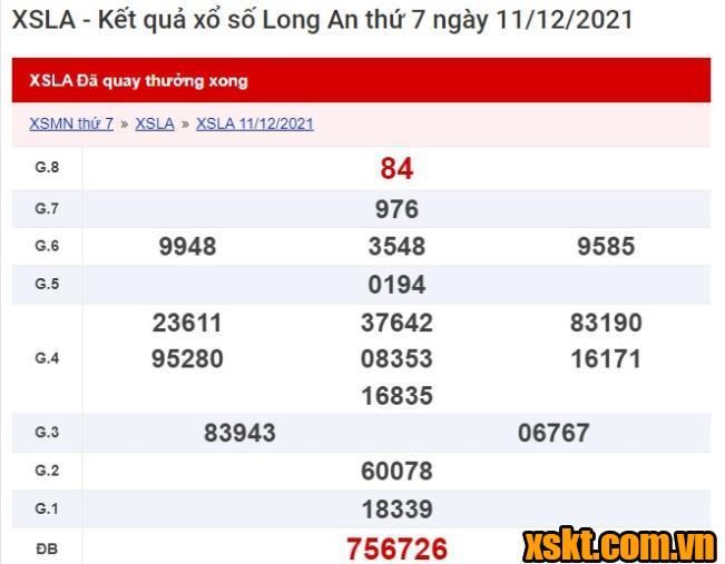 XSLA ngày 11/12/2021