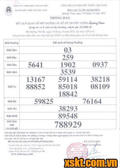 XSQNA ngày 19/10/2021