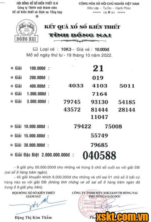 XSDN ngày 19/10/2022