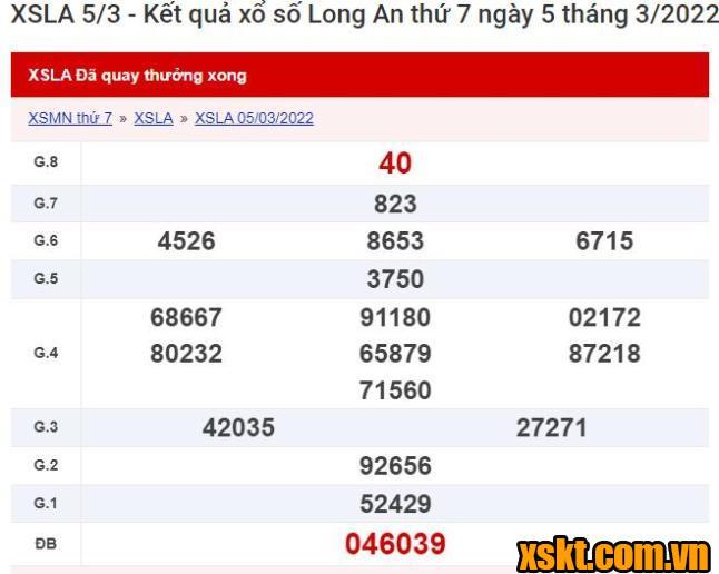 XSLA ngày 5/3/2022