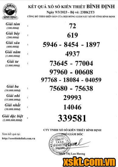 XSBDI ngày 9/3/2023