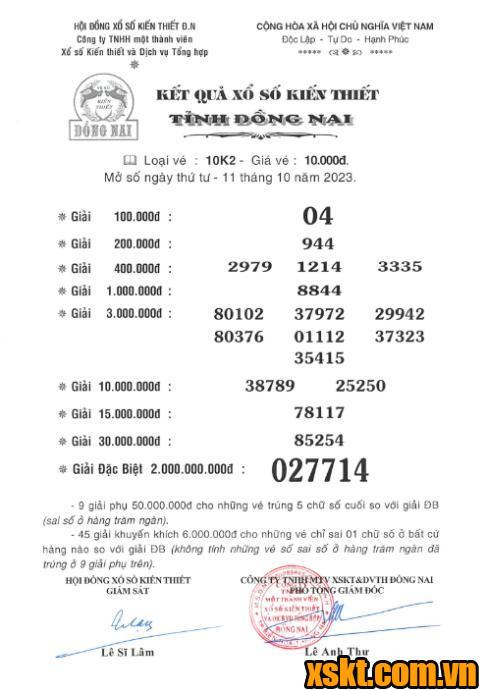 XSDN ngày 11/10/2023