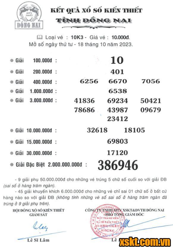 XSDN ngày 18/10/2023