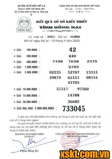 XSDN ngày 19/4/2023