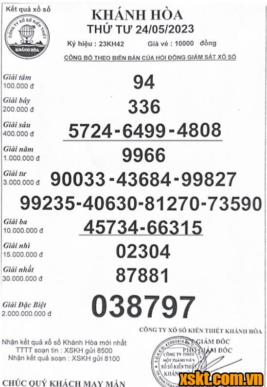 XSKH ngày 24/5/2023