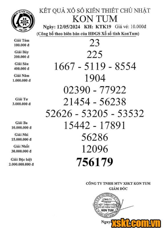XSKT ngày 12/5/2024