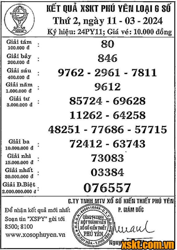 XSPY ngày 11/3/2024