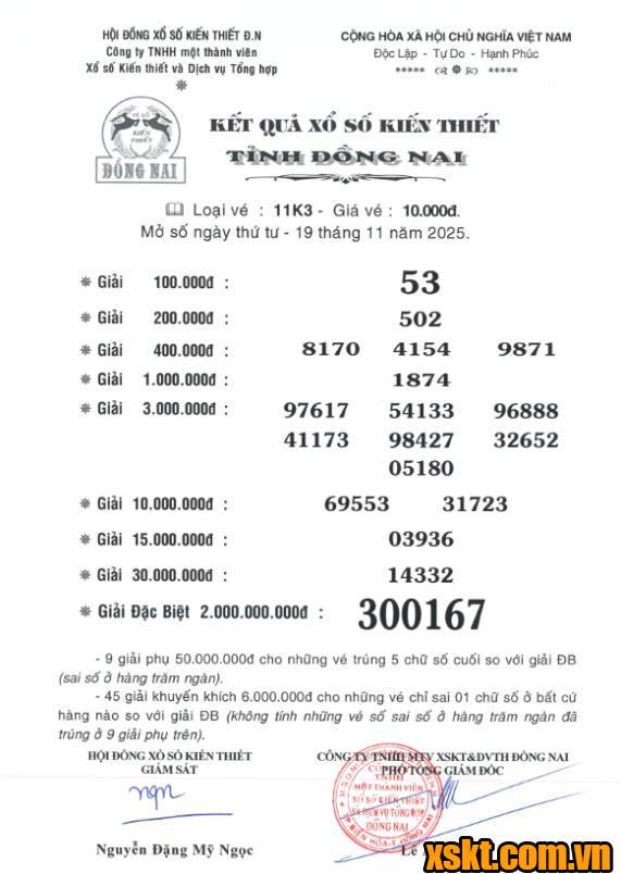 XSDN ngày 19/11/2025