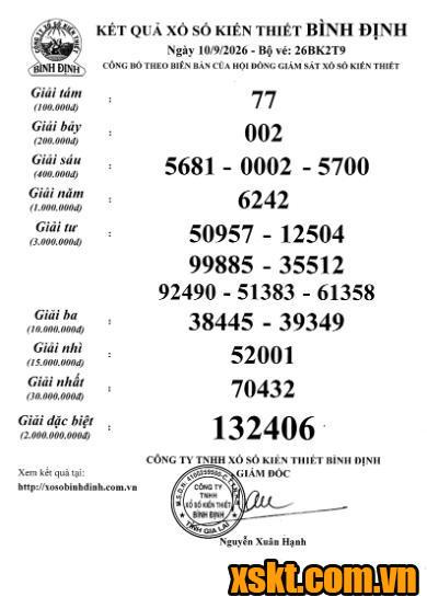 XSBDI ngày 10/9/2026