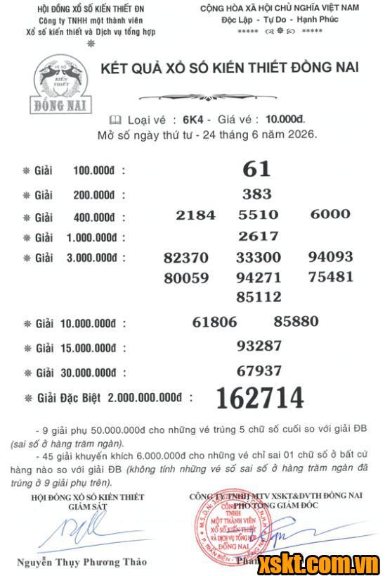 XSDN ngày 24/6/2026