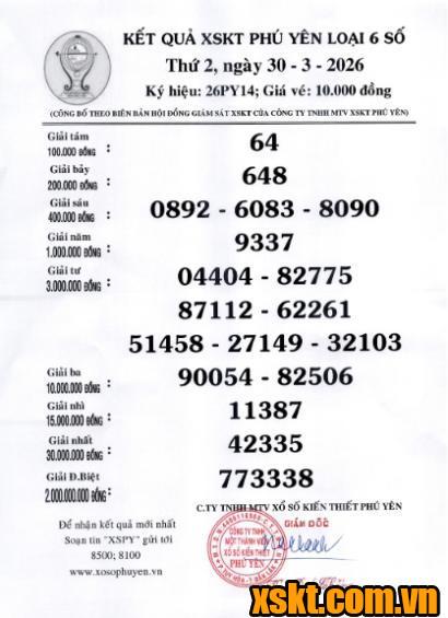 XSPY ngày 30/3/2026