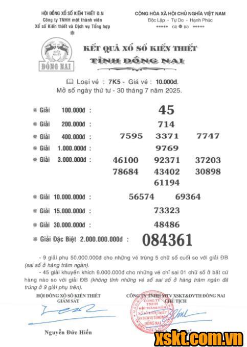 XSDN ngày 30/7/2025